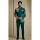 Teal Blue Satin Silk Ethnic Sherwani for Men - 218589
