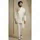 White Satin Silk Groom Sherwani for Men - 218590
