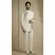 White Satin Silk Groom Sherwani for Men - 218590