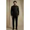 Buy Black Donier Jacquard Plus Size Sherwani for Men - 218600