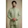 Pista Green Donier Jacquard Wedding Sherwani Plus Size - 218601