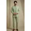 Pista Green Donier Jacquard Wedding Sherwani Plus Size - 218601