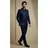 Navy Blue Donier Jacquard Ethnic Sherwani Plus Size - 218604