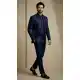 Navy Blue Donier Jacquard Ethnic Sherwani - 218604