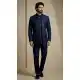 Navy Blue Donier Jacquard Ethnic Sherwani - 218604