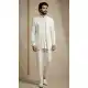 White Donier Jacquard Wedding Sherwani - 218605
