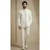 White Donier Jacquard Sherwani for Men Plus Size - 218605