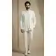 White Donier Jacquard Wedding Sherwani - 218605