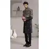 Black Velvet Plus Size Indo Western for Men - 218639