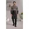 Black Velvet Plus Size Indo Western for Men - 218639