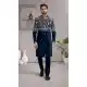 Men Blue Armani Indo Western Outfit - 218640