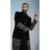 Black Velvet Party Wear Indo Western Plus Size - 218643