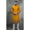 Mustard Silk Plus Size Indo Western for Men - 218647