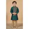 Buy Rama Green Silk Kurta Pajama for Boys - 218651