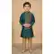 Kids Rama Green Silk Kurta Pajama - 218651