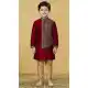 Boys Maroon Dhupion Silk Kurta Set - 218652