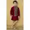 Boys Maroon Dhupion Silk Kurta Set - 218652