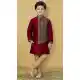 Boys Maroon Dhupion Silk Kurta Set - 218652