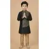 Shop Black Dhupion Silk Boy Kurta Pajama - 218653