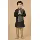 Black Dhupion Silk Kurta Pajama for Boys - 218653
