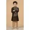Brown Dhupion Silk Kurta Pajama for Kids - 218654