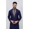 Buy Navy Blue Silk Kurta Pajama Online Plus Size - 218661
