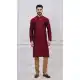Classic Maroon Silk Kurta Pajama for Men - 218663
