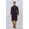 Shop Dark Purple Silk Kurta Pajama Plus Size - 218666