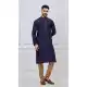 Designer Navy Blue Silk Kurta Pajama - 218668