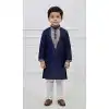 Shop Elegant Navy Blue Silk Kurta Pajama for Boys - 218670