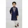 Shop Elegant Navy Blue Silk Kurta Pajama for Boys - 218670