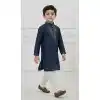 Order Stylish Navy Blue Silk Kurta Set for Boys - 218671