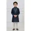 Order Stylish Navy Blue Silk Kurta Set for Boys - 218671