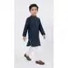 Shop Navy Blue Silk Party Wear Kurta Pajama - 218673