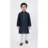 Shop Navy Blue Silk Party Wear Kurta Pajama - 218673