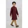 Maroon Silk Traditional Kurta Pajama for Boys - 218678