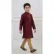Maroon Silk Ethnic Kurta Set for Boys - 218678