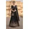 Black Georgette Plus Size Embroidery Lehenga Choli - 218736