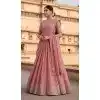 Pink Georgette Plus Size Party Wear Lehenga - 218737