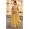 Yellow Georgette Plus Size Lehenga Choli - 218739