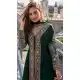 Bottle Green Chinon Anarkali Suit with Embroidery - 218769