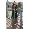 Bottle Green Chinon Anarkali Suit with Embroidery - 218769