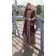 Wine Chinon Sequence Work Anarkali Suit - 218771