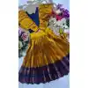 Shop Mustard Lichi Silk Jacquard Girl Lehenga - 218803