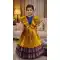 Mustard Lichi Silk Jacquard Girl Lehenga - 218803