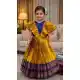 Mustard Lichi Silk Jacquard Girl Lehenga - 218803