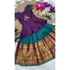Teal Blue Jacquard Work Girl Lehenga Choli Online - 218804