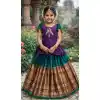Teal Blue Jacquard Work Girl Lehenga Choli Online - 218804