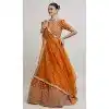 Buy Orange Faux Georgette Work Plus Size Lehenga Choli - 218819