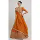 Orange Faux Georgette Zari Embroidery Lehenga Choli - 218819